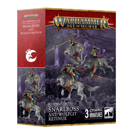 Gloomspite Gitz Snarlboss on Wolfgit Retinue